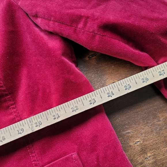 Talbots Corduroy Cotton Stretch 2-Button Blazer size 16W Red Gold Hardware - Picture 9 of 11